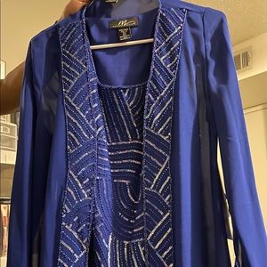 Midnight Velvet Sequin Long Jacket, Top, and Pants